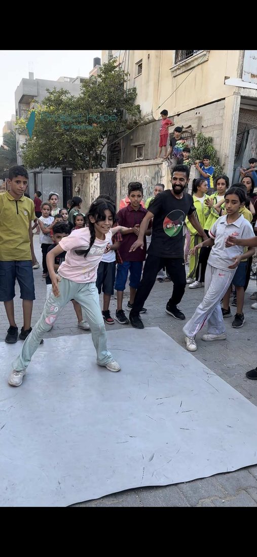 Children performing for their own camp.